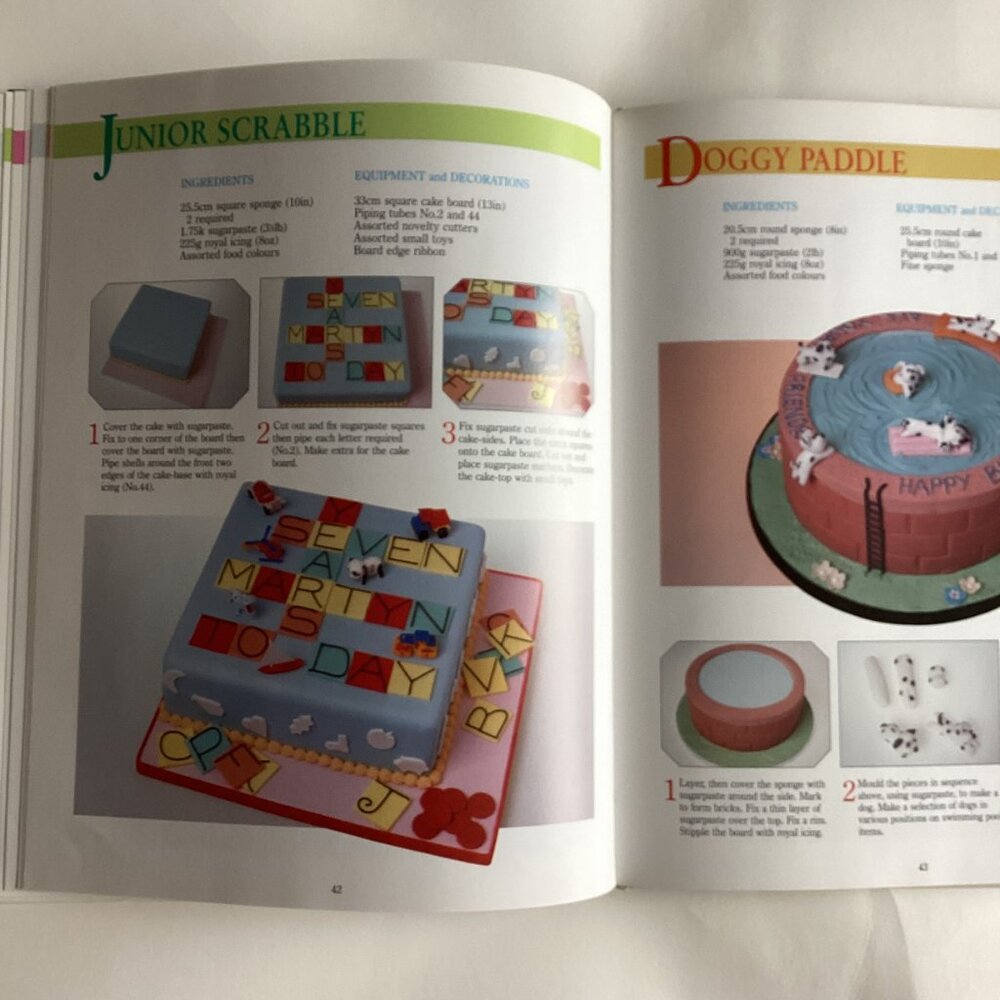 Vintage Children's Birthday Cakes Cookbook by Mary Ford Step-by-Step Hardcover - Picture 9 of 15